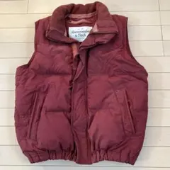 2.24 アバクロンビー&フィッチ ダウンベスト ワインレッド L 古着 レトロ