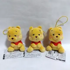 【ラウンドワン限定】むにゃすやマスコット　くまのプーさん　3個セット