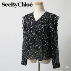 美品 SeeByChloé 花柄フリルブラウス S ポルトガル製 34のサムネイル