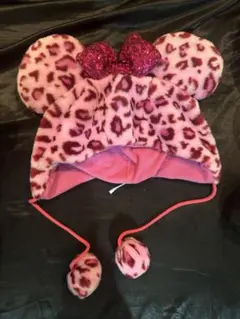 ヒョウ柄　ファンキャップ　ピンク　ディズニー　カチューシャ