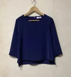 CLOSSHI 七分袖ブラウス Lサイズ ネイビー