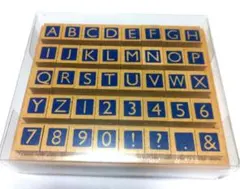 【中古】アルファベット 木製 スタンプ セット はんこ ハンドメイド