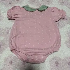 バースデイ　フタフタ　いちごロンパース80