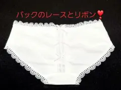 バックのレースとリボンが可愛いショーツ ホワイト Mサイズ
