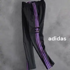 ハ*オ様 adidas アディダス　トラックパンツ　ロゴ　パープル　トレフォイル