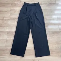 UNIQLO ユニクロ S タックワイドパンツ ブラックスラックス 473638