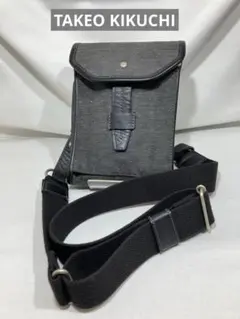 タケオキクチ★本革一部使用のファブリック製ショルダーバッグ★超美品★イケテイ社製