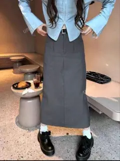 SHEIN　無地カジュアル スリットスカート