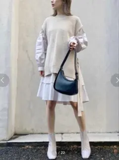 【SNIDEL】オーバーベストニットレイヤードプルオーバー