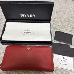 PRADA サフィアーノレザー 長財布 レッド