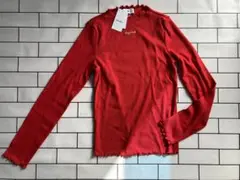 未使用タグ付【dazzlin】　メロートップス　リブトップス　レッド