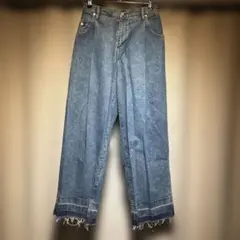 【NEON SIGN】ワイドシルエット デニムパンツ カットオフデザインのサムネイル