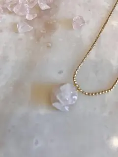 ローズクォーツネックレス 原石　jewelry