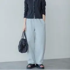 【美品】UNIQLO:Cスウェットワイドパンツ XS グレー