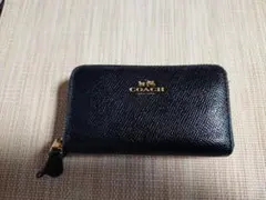 COACH ブラック レザー コインケース