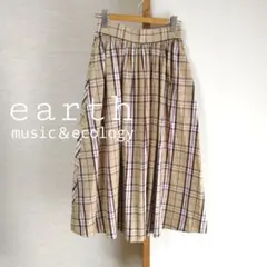 美品☆earthmusic＆ecologyタータンチェックフレアギャザースカート