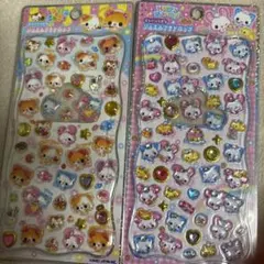 ［正規品］ハッピーマーチ&ハムハムcafeジュエルプチドロップシール2枚セット