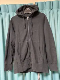 ユニクロUフルジップパーカーネイビーXL綿100%Wジップリバースウィーブ完売品