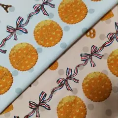 生地　オックス　クラシカルモダン　プレミアムビスケット　サックス&ピンク　2M