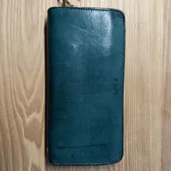 ダークグリーン レザー 長財布のサムネイル