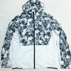 美品!オークリー ロゴマークプリント裏地メッシュフーデッドジャケット(2XL)