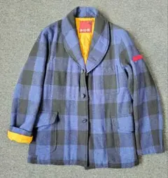 29-12-95 青黒チェック柄中綿ジャケット