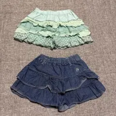 セラフ　グローバルワーク　フリルショートパンツ　2枚セット