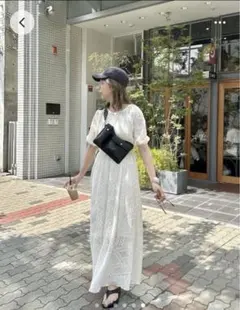 kastane カットレースギャザーワンピース