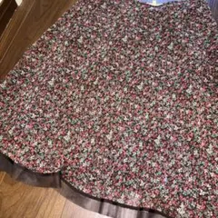エムズグレイシー　ブラウン　花柄スカート　小花柄　ピンク　ブルー　レトロ　40