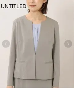 【極美品】アンタイトル ノーカラージャケット ストレッチ 4XL 大きいサイズのサムネイル