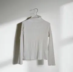 カットソー【M】長袖 シンプル メロウネック 伸縮性 SS1-24