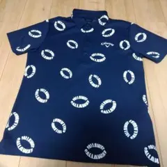 【美品】Callaway ポロシャツ ネイビー ロゴプリント