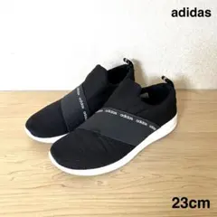 【adidas】 Cloudfoam 黒 スニーカー スリッポン ランニング