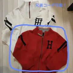 Tommy Hilfiger 赤 カーディガン 4T　兄弟コーデにも！