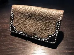 ミニウォレット　コインケース　財布　　カードケース　レザー　本革　ブラック