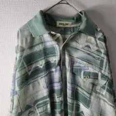 E59　ぴ　総柄　ポロシャツ