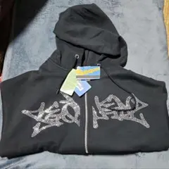 SEQUENZ ラインストーンジップパーカーM