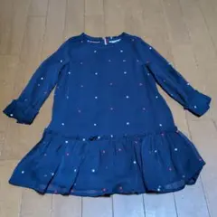 TOMMY HILFIGER ネイビー刺繍ワンピース 104