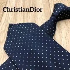 ✨極美品✨ChristianDior ネクタイ ドット 水玉 ネイビー シルク