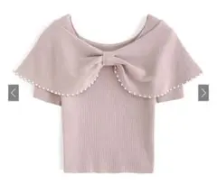 グレイル GRL [dr672a] パールリボンニットトップス
