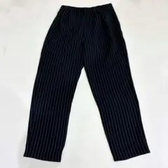 美品⭐︎【flux】スラックスパンツ (M) ブラック ストライプ 美脚 通勤