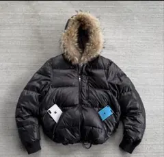 90s 短丈　junmen y2k ファーダウン　光沢　ギャル