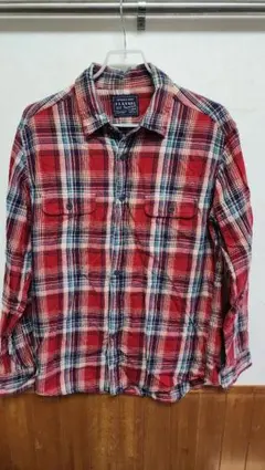 FLANNEL レッド系チェック ネルシャツ