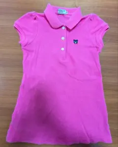 DOUBLE.B ポロシャツワンピース 110 ピンク