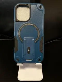 青いテクニカルデザインのハードケース iPhone 17