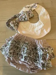 mocmof フリル付き花柄パンツとスタイセット
