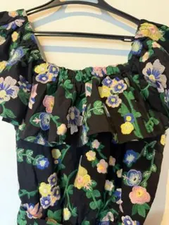 brooks brothers 花刺繍オフショルダーワンピース