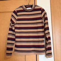 【美品】セシルマクビー リブ編み ボーダー ストライプ ニット ロンT