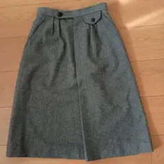 グレー タイトスカート ウール混合素材
