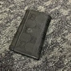 ⁠GUCCI グッチ GGキャンバス 6連 キーケース レザー ブラック 黒⁠